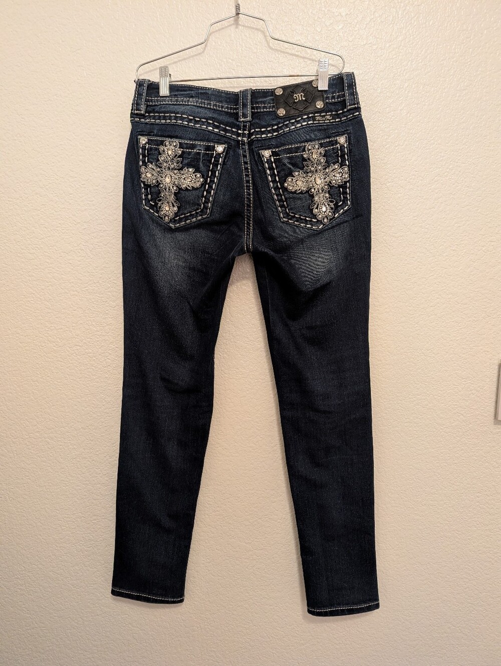 Miss Me Cross Skinny Jeans Size 28 - Picture 2 of 4